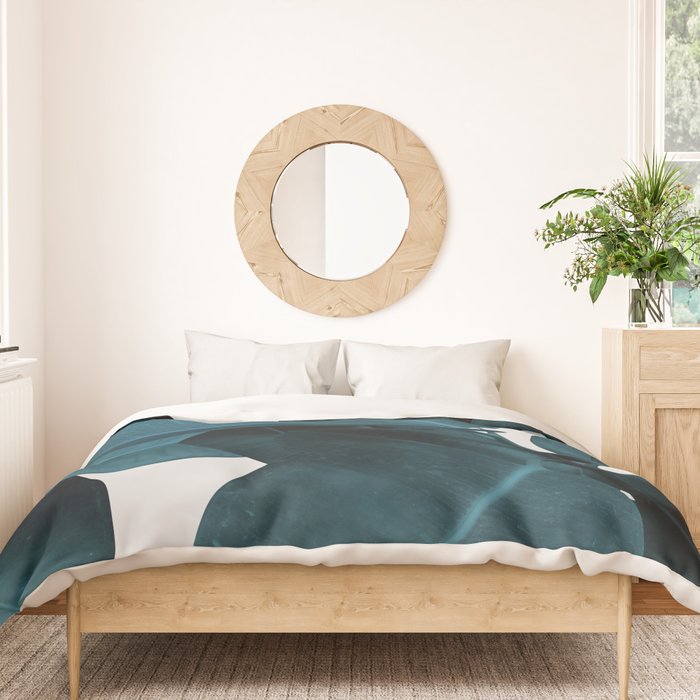 Indigo Blue Plant Leaves Duvet Cover Gallery Image 3