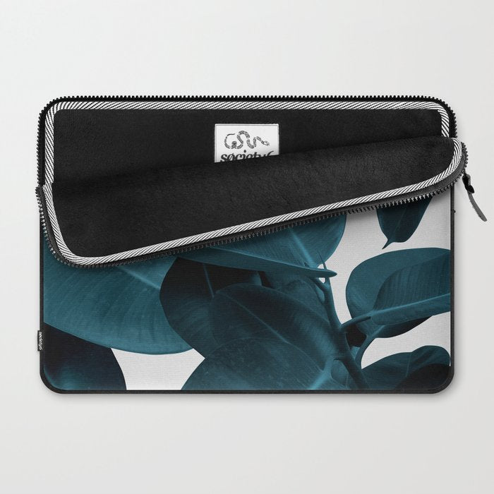 Indigo Blue Plant Leaves Laptop Sleeve Gallery Image 2