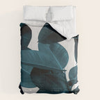 Indigo Blue Plant Leaves Comforter Gallery Image 6
