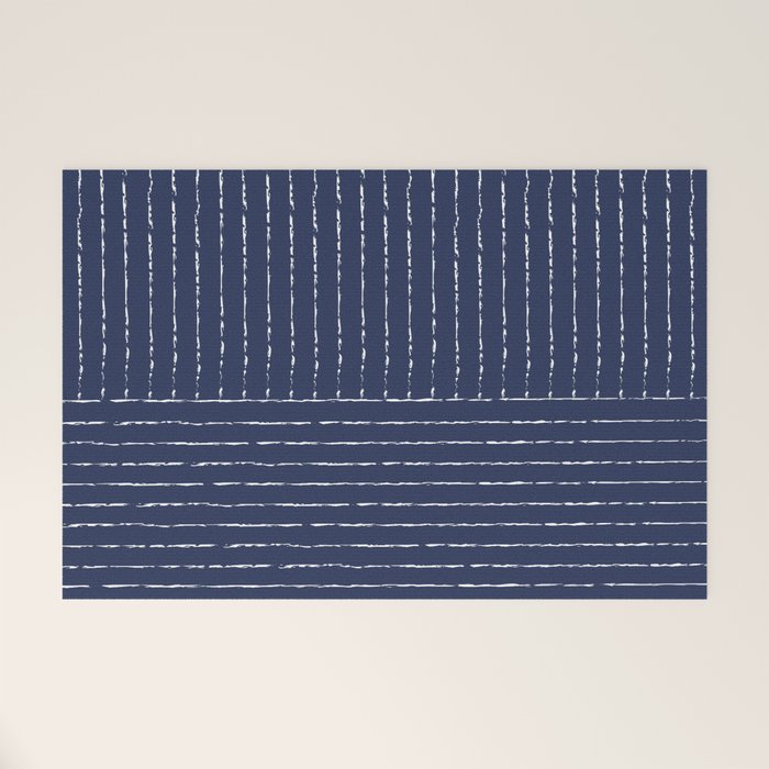 Lines (Navy) Welcome Mat Gallery Image 1
