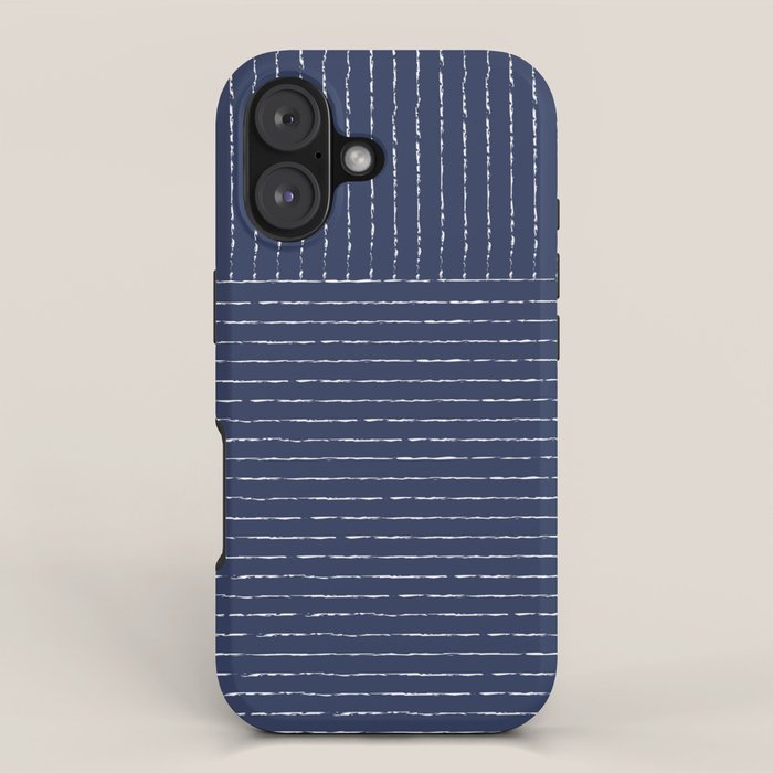 Lines (Navy) iPhone Case Gallery Image 1