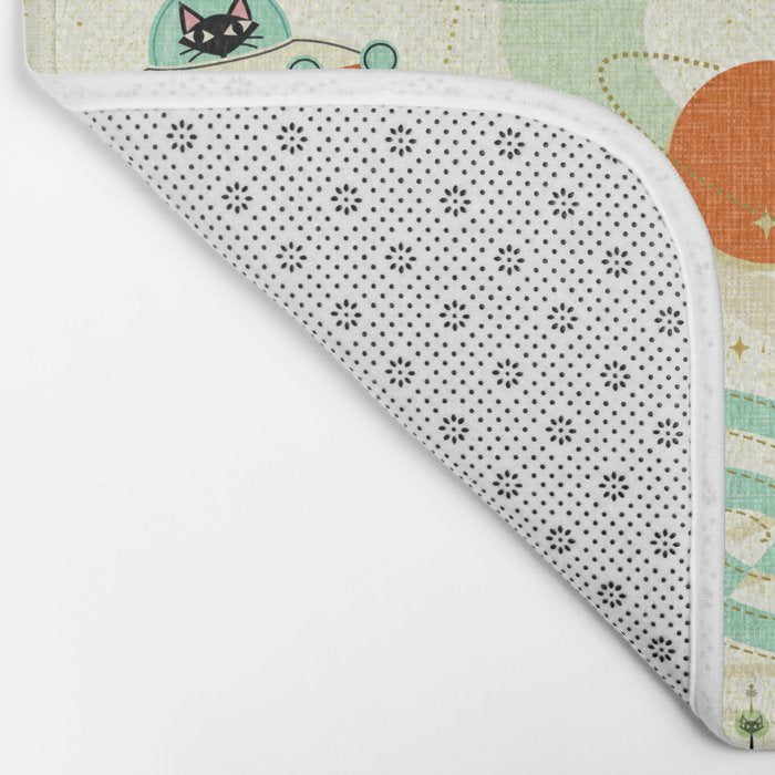 Atomic Space Cats studioxtine Bath Mat Gallery Image 2