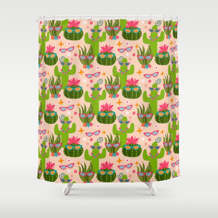 Cactus fiesta Shower Curtain Gallery Image 1