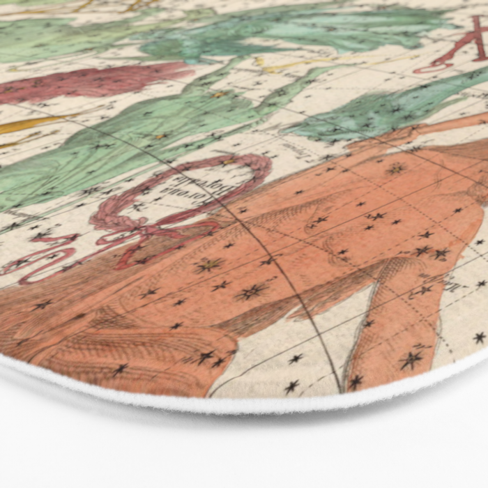 Libra Antique Astrology Zodiac Pictorial Map Bath Mat Gallery Image 3