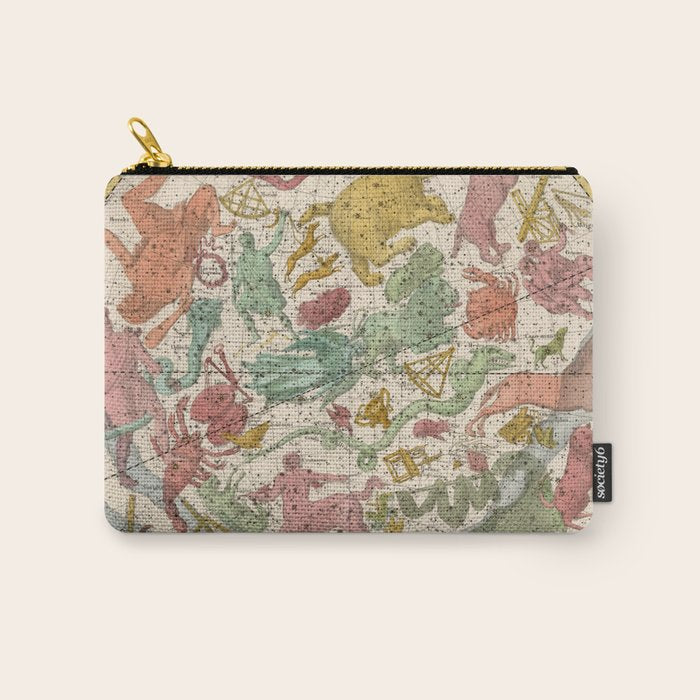 Libra Antique Astrology Zodiac Pictorial Map Carry All Pouch Gallery Image 1