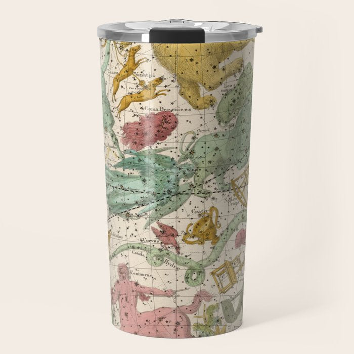 Libra Antique Astrology Zodiac Pictorial Map Travel Mug Gallery Image 1
