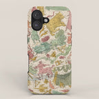 Libra Antique Astrology Zodiac Pictorial Map iPhone Case Gallery Image 1