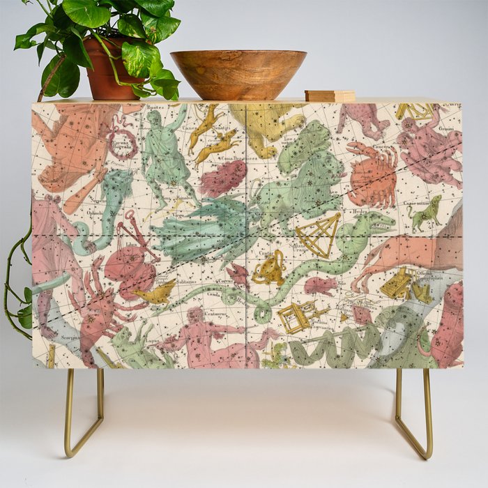 Libra Antique Astrology Zodiac Pictorial Map Credenza Gallery Image 1