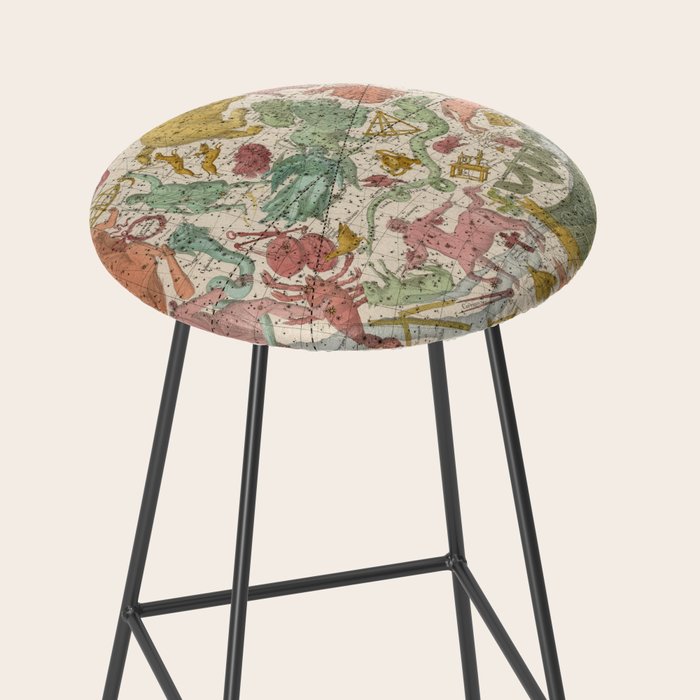 Libra Antique Astrology Zodiac Pictorial Map Stool Gallery Image 2