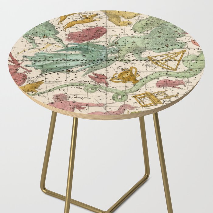 Libra Antique Astrology Zodiac Pictorial Map Side Table Gallery Image 2