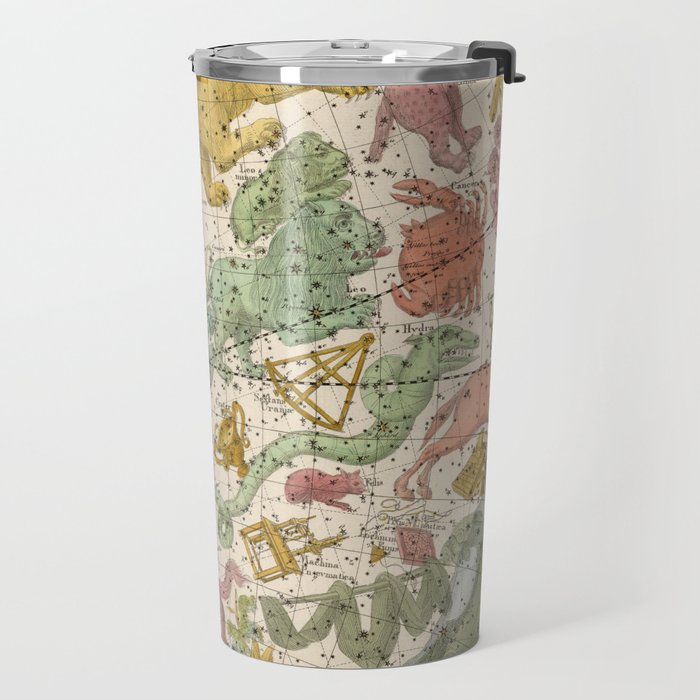 Libra Antique Astrology Zodiac Pictorial Map Travel Mug Gallery Image 2