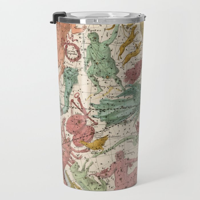 Libra Antique Astrology Zodiac Pictorial Map Travel Mug Gallery Image 3