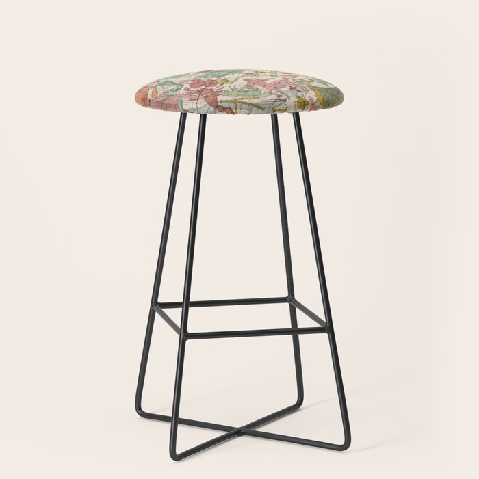 Libra Antique Astrology Zodiac Pictorial Map Stool Gallery Image 1