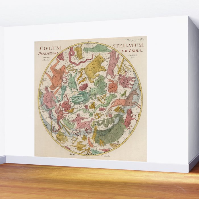 Libra Antique Astrology Zodiac Pictorial Map Wall Mural Gallery Image 2