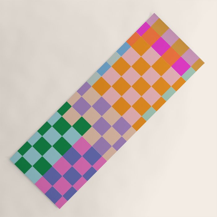 Checkerboard Collage Yoga Mat Gallery Image 1