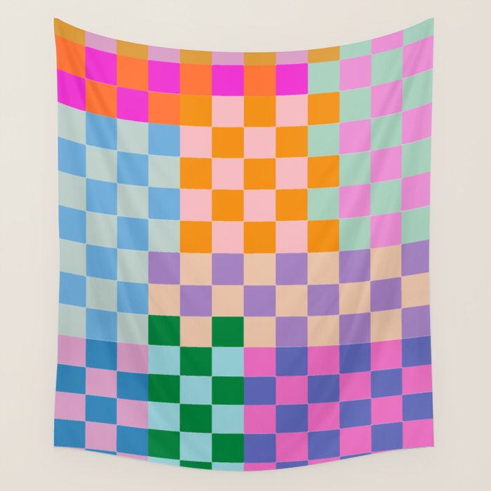 Checkerboard Collage Wall Tapestry Gallery Image 4