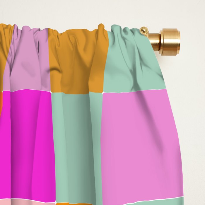 Checkerboard Collage Window Curtain Gallery Image 2