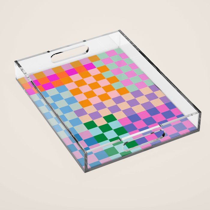 Checkerboard Collage Acrylic Tray Gallery Image 1