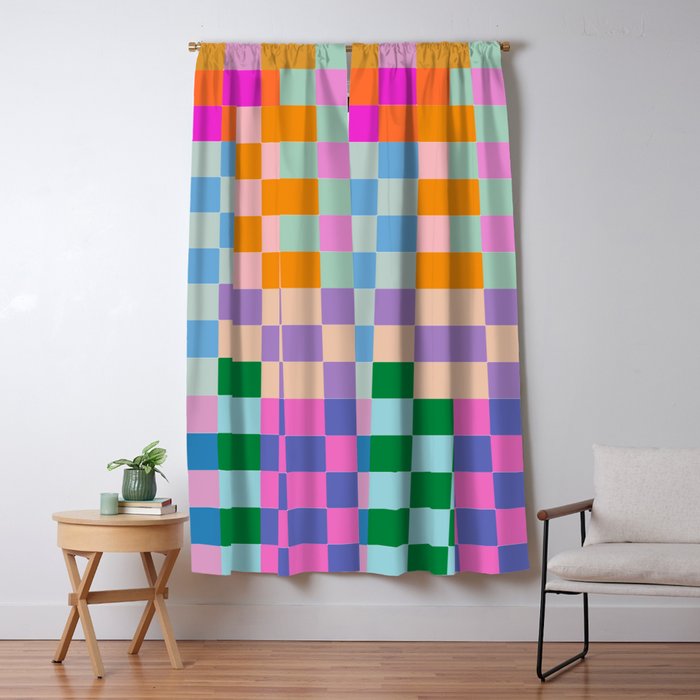 Checkerboard Collage Window Curtain Gallery Image 5
