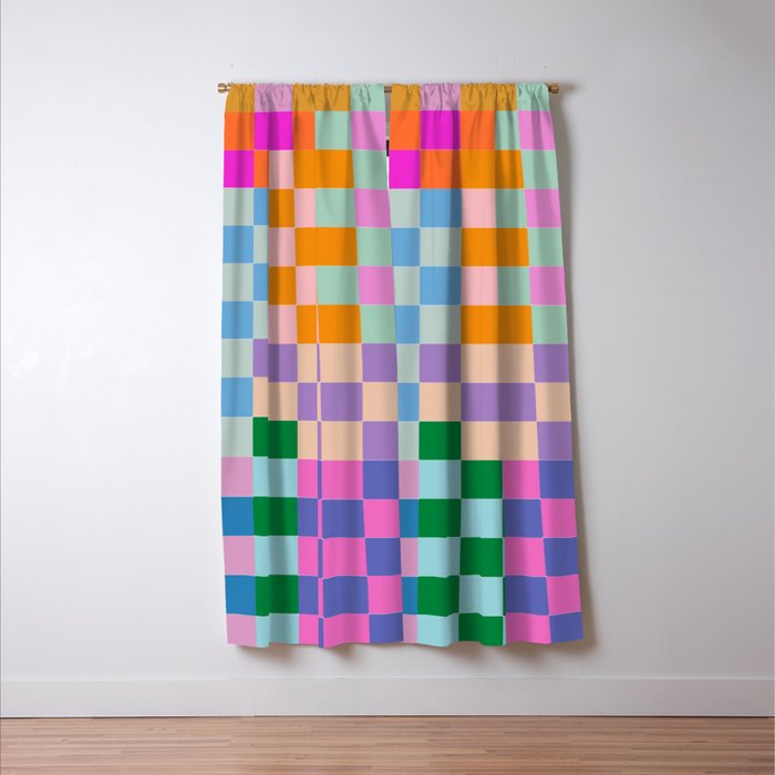 Checkerboard Collage Window Curtain Gallery Image 3