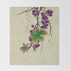 Minhwa : Grapevine Type (Korean traditional/folk art) Throw Blanket Gallery Image 2