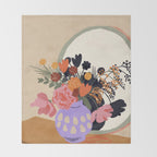 Flowers in the mirror #2 Throw Blanket Gallery Image 2