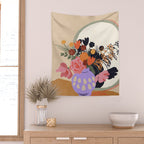 Flowers in the mirror #2 Wall Tapestry Gallery Image 2