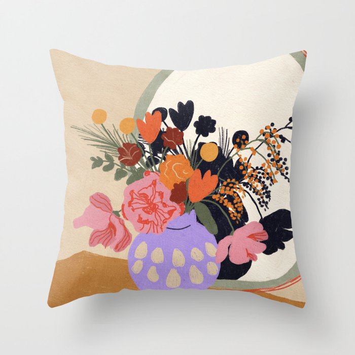 Flowers in the mirror #2 Throw Pillow Gallery Image 6