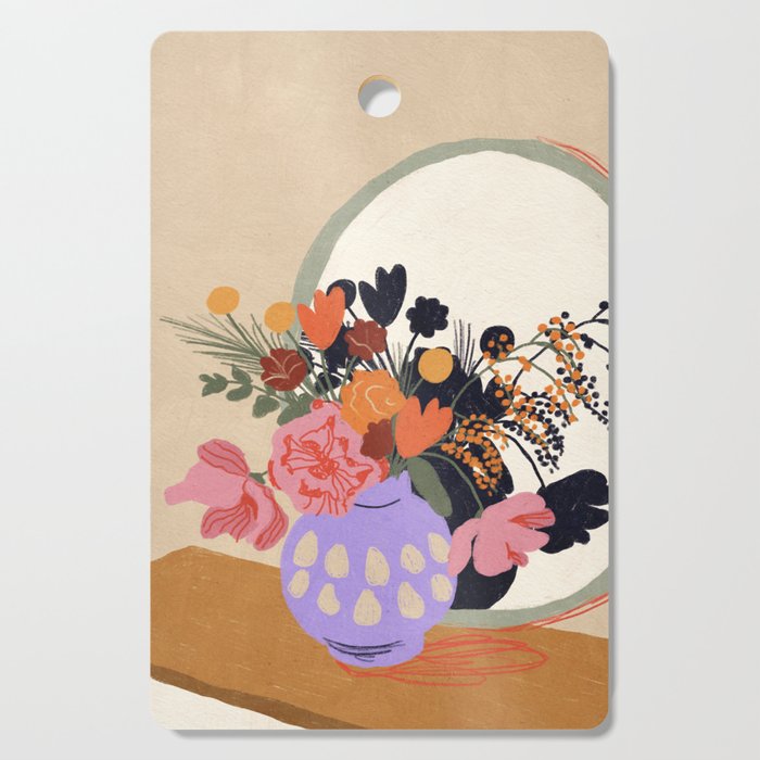 Flowers in the mirror #2 Cutting Board Gallery Image 1