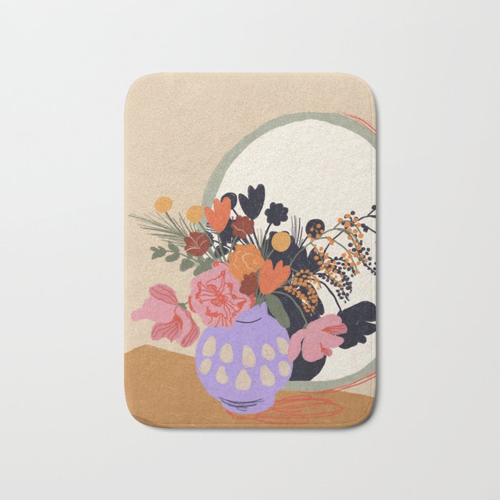 Flowers in the mirror #2 Bath Mat Gallery Image 1