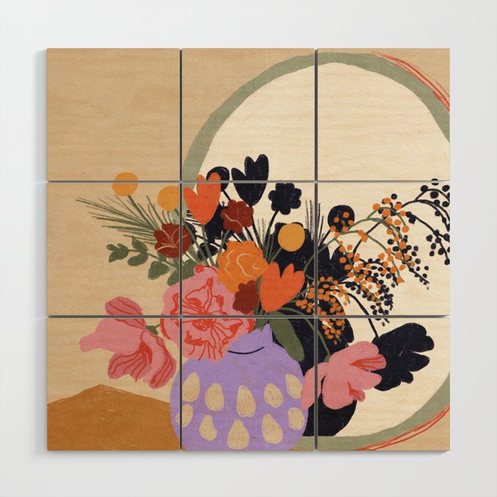 Flowers in the mirror #2 Wood Wall Art Gallery Image 1