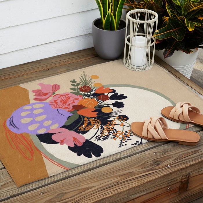 Flowers in the mirror #2 Outdoor Rug Gallery Image 2