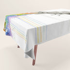 T-Rex Dinosaur Rainbow Puke Taste the Rainbow Watercolor Tablecloth Gallery Image 1