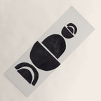Black & White Minimalist Mid Century Paper collage Funky Black Ink Tribal Geometric by Ejaaz Haniff Yoga Mat Gallery Image 1