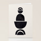 Black & White Minimalist Mid Century Paper collage Funky Black Ink Tribal Geometric by Ejaaz Haniff Stationery Card Gallery Image 2