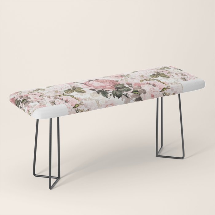 Vintage & Shabby Chic - Sepia Pink Roses  Bench Gallery Image 1