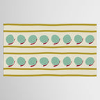 Chartreuse and Mint Green Modern Circles and Lines Tablecloth Gallery Image 2