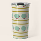 Chartreuse and Mint Green Modern Circles and Lines Travel Mug Gallery Image 1