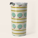 Chartreuse and Mint Green Modern Circles and Lines Travel Mug Gallery Image 3