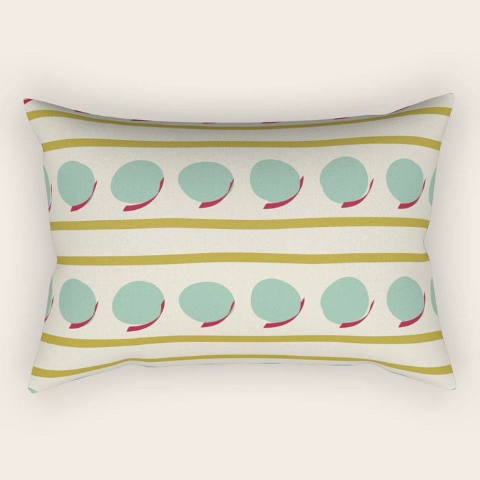 Chartreuse and Mint Green Modern Circles and Lines Rectangular Pillow Gallery Image 1