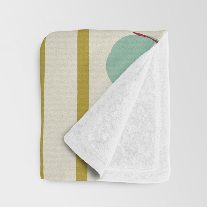 Chartreuse and Mint Green Modern Circles and Lines Throw Blanket Gallery Image 3