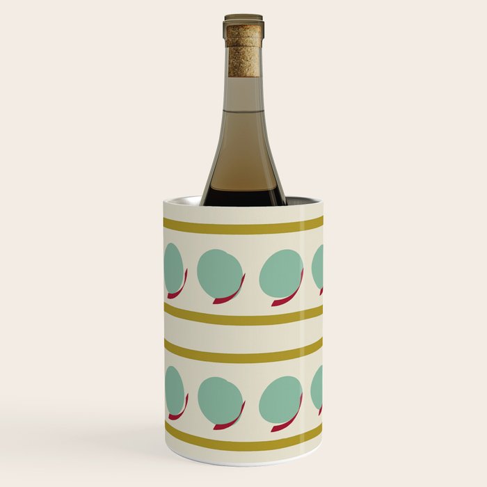 Chartreuse and Mint Green Modern Circles and Lines Wine Chiller Gallery Image 2