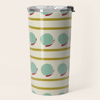 Chartreuse and Mint Green Modern Circles and Lines Travel Mug Gallery Image 2