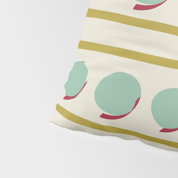 Chartreuse and Mint Green Modern Circles and Lines Pillow Sham Gallery Image 4