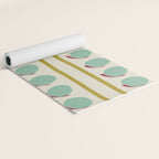 Chartreuse and Mint Green Modern Circles and Lines Yoga Mat Gallery Image 2
