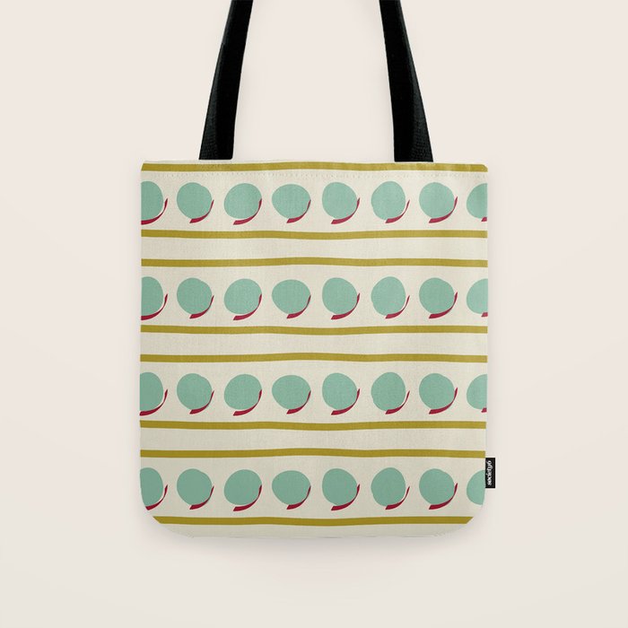 Chartreuse and Mint Green Modern Circles and Lines Tote Bag Gallery Image 1