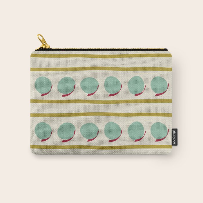 Chartreuse and Mint Green Modern Circles and Lines Carry All Pouch Gallery Image 1