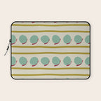 Chartreuse and Mint Green Modern Circles and Lines Laptop Sleeve Gallery Image 1