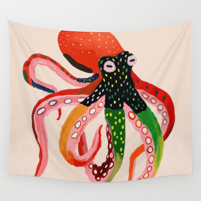 Colorful Octopus II Wall Tapestry Gallery Image 4