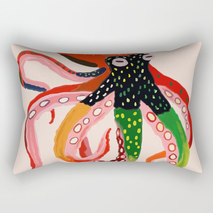 Colorful Octopus II Rectangular Pillow Gallery Image 2